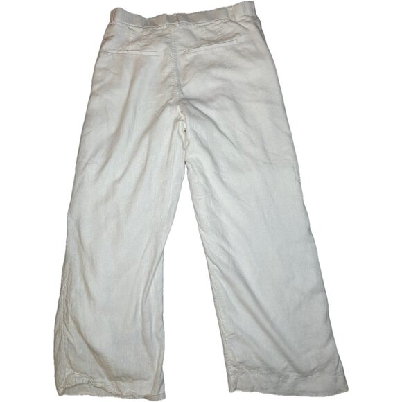 Abercrombie Fitch Women’s Tailored Linen-Blend Wide Leg Pants White 12 L 31x28 - Picture 3 of 9